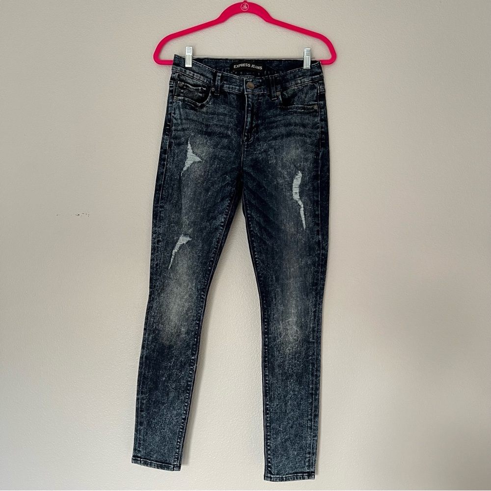 Express dark wash high-rise stretch legging